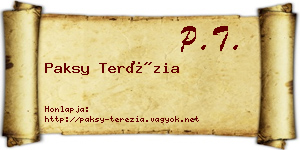 Paksy Terézia névjegykártya